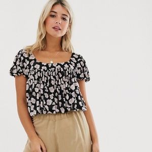 Free People Megs Leopard Print Blouse